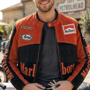 vintage racing suede jacket