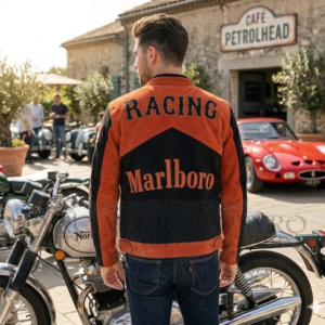vintage racing suede jacket