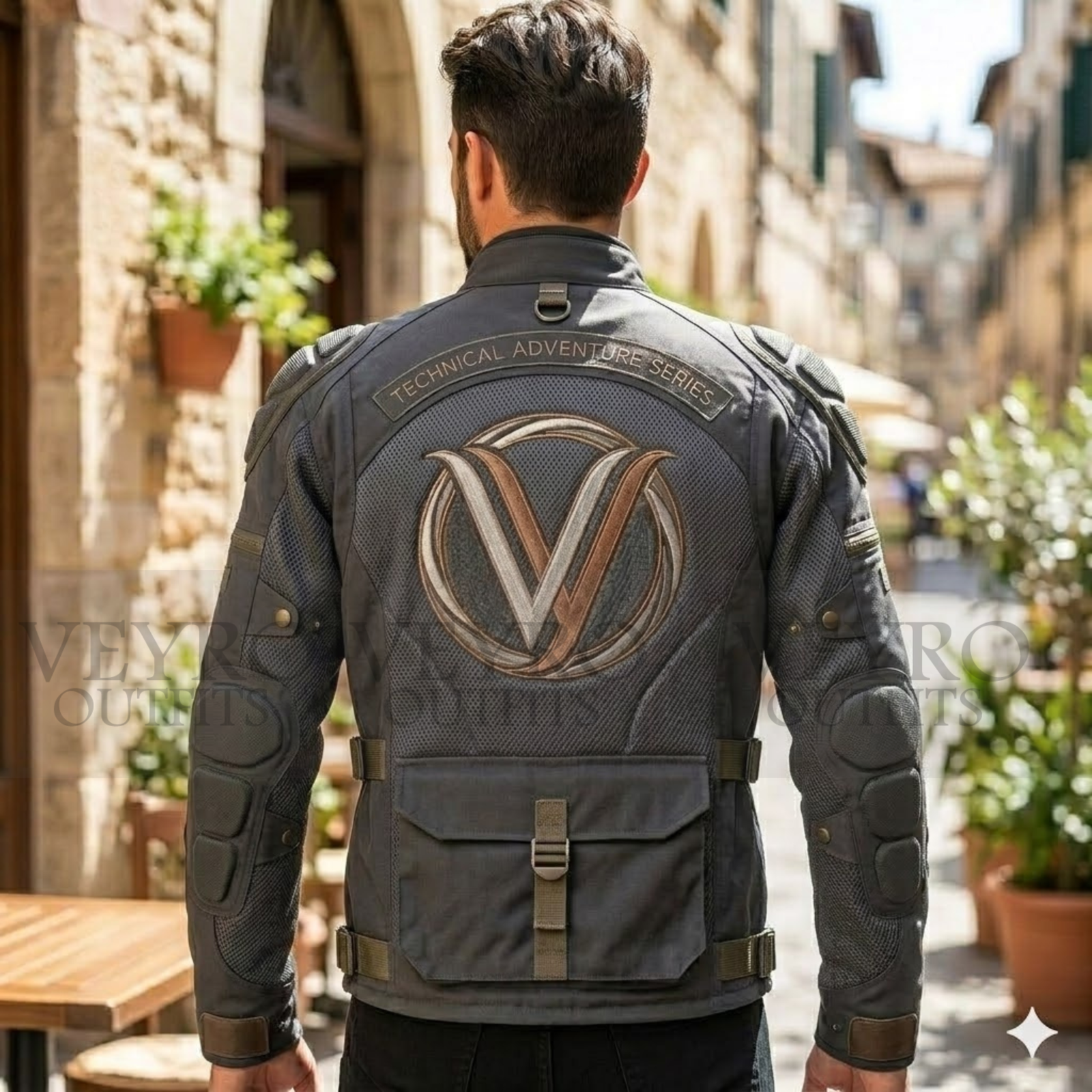 Veyro Outfits Adventure Motorcycle Jacket with Armor and Mesh