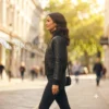 women's leather bomber jacket