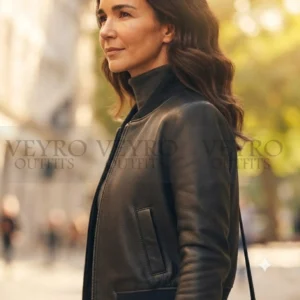 women's leather bomber jacket