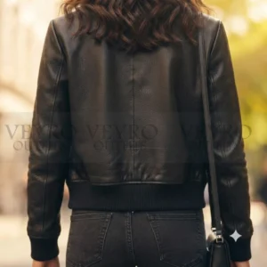 women's leather bomber jacket