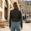 cropped leather jacket