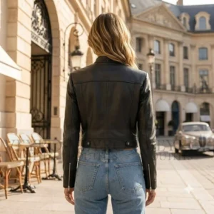 cropped leather jacket