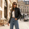 cropped leather jacket