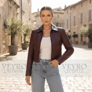 Women’s Cropped Leather Jacket