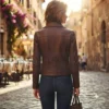 women's leather biker jacket