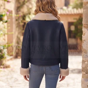 faux shearling bomber jacket