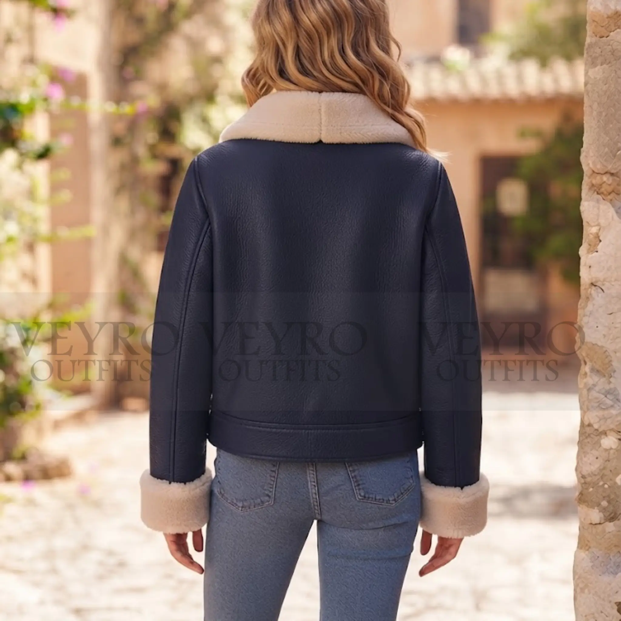 faux shearling bomber jacket