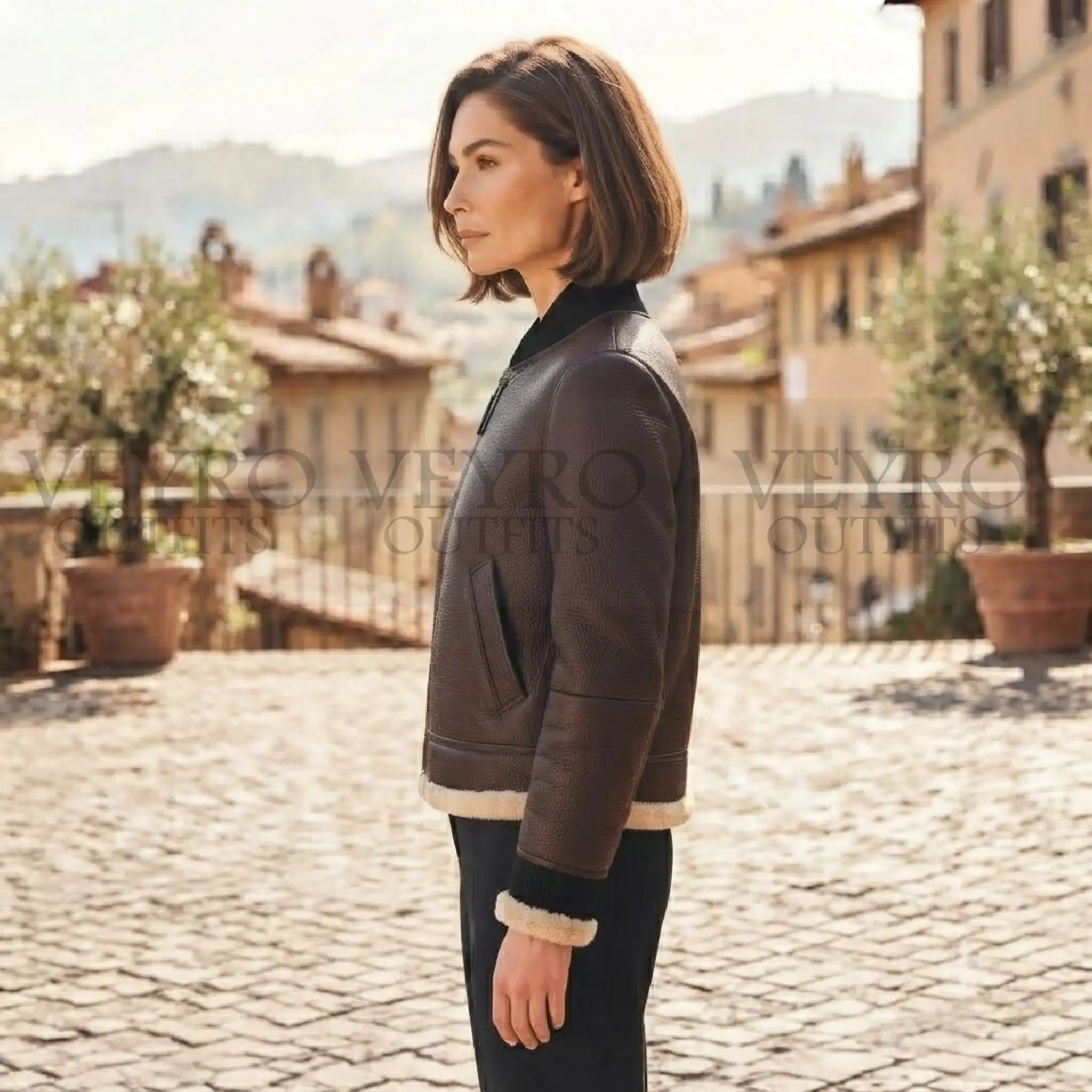women's shearling bomber jacket