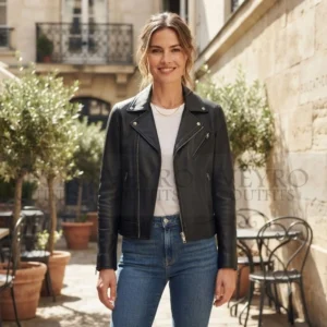 Women's Leather Motorcycle Jacket