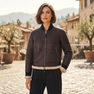 women's shearling bomber jacket