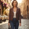 women's leather biker jacket
