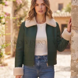 faux shearling bomber jacket