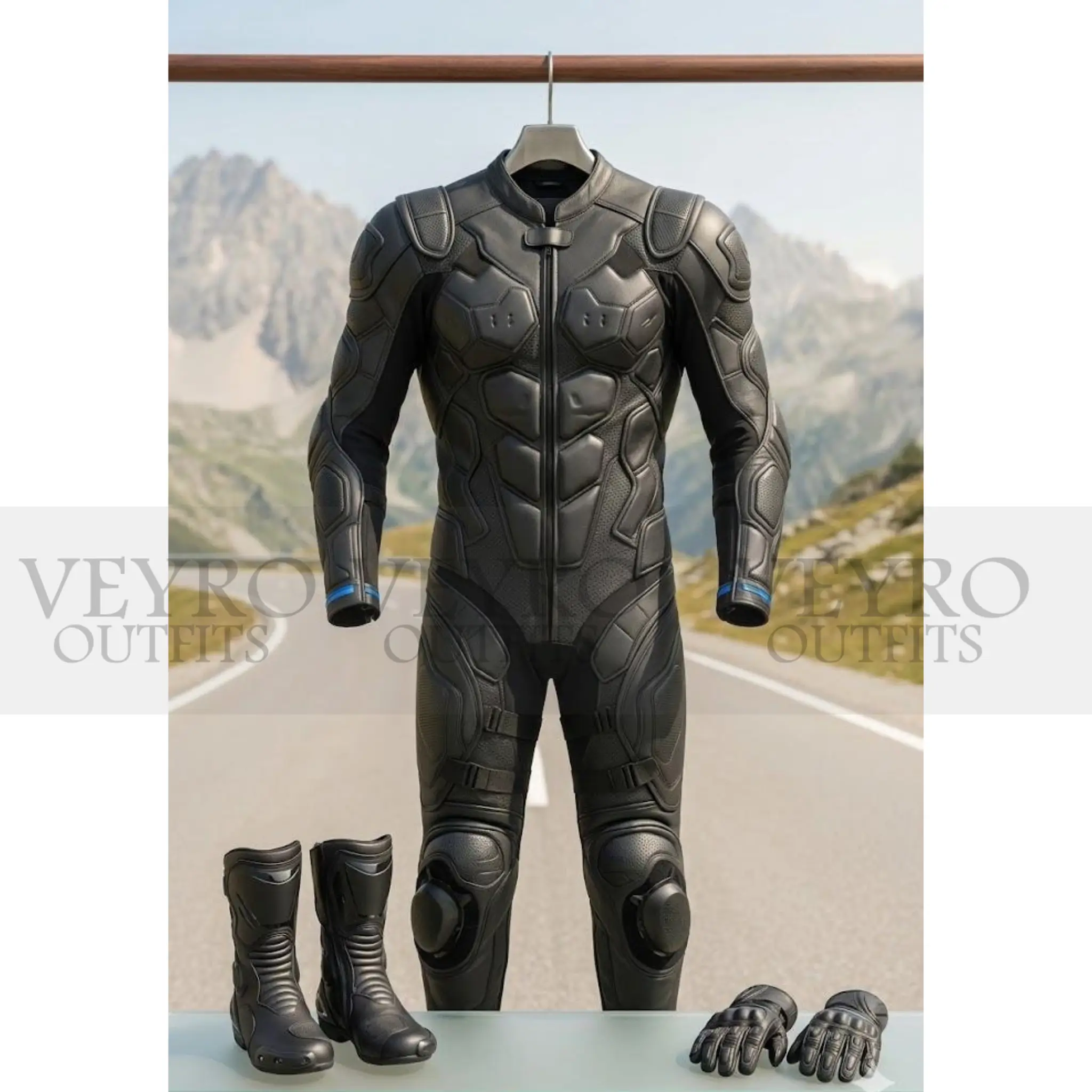 Men's Leather Motorcycle Racing Suit