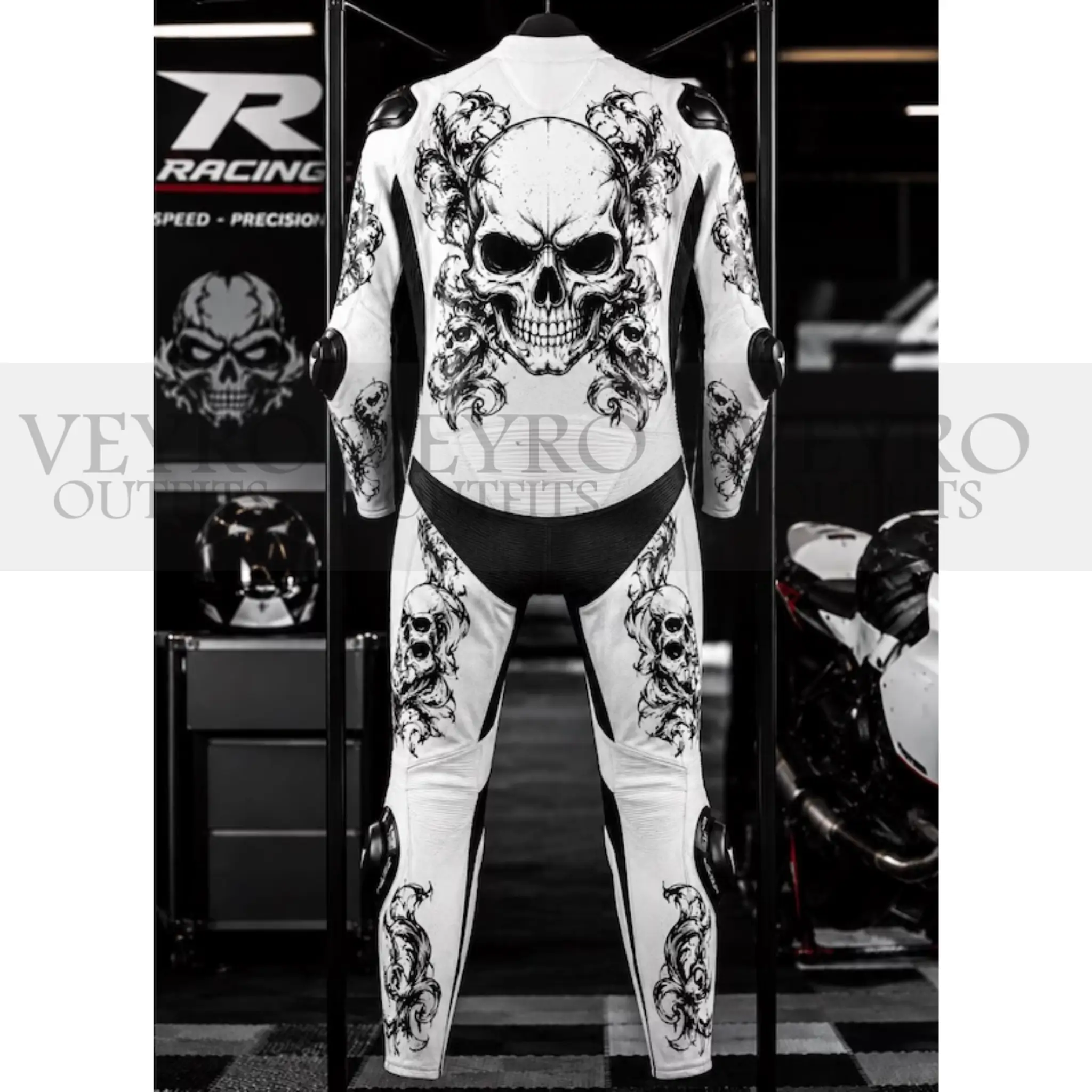 skull motorcycle racing suit