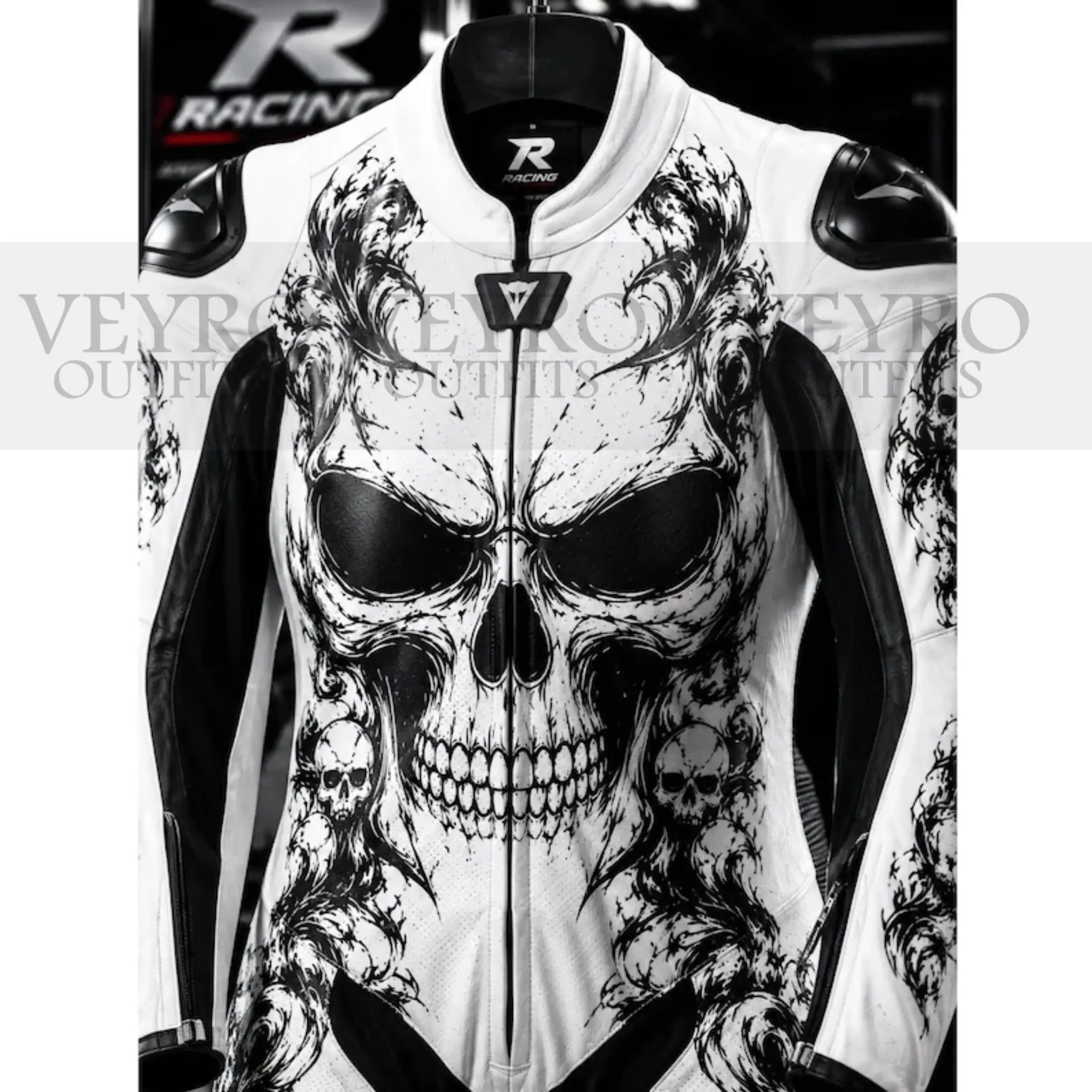 skull motorcycle racing suit