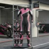 Ladies motorbike race suit paired with matching gloves and boots - Veyroo