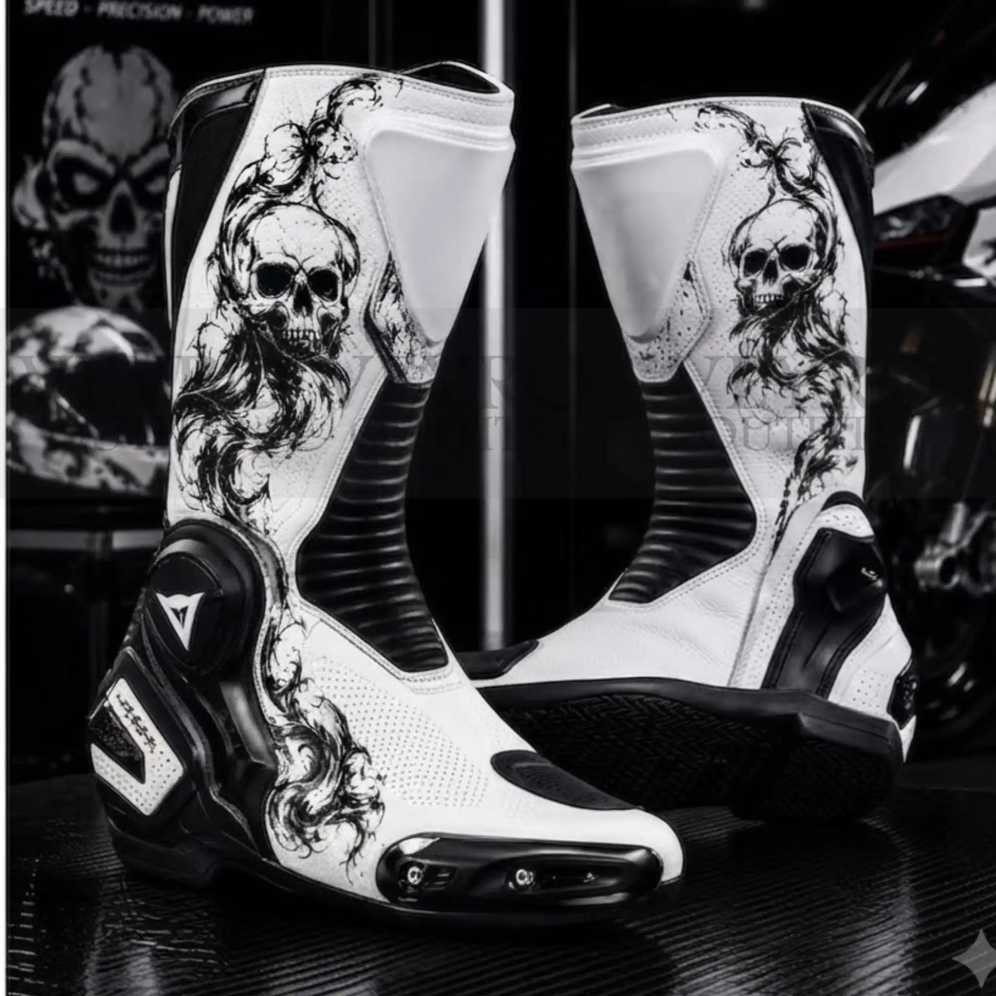 skull motorcycle racing suit