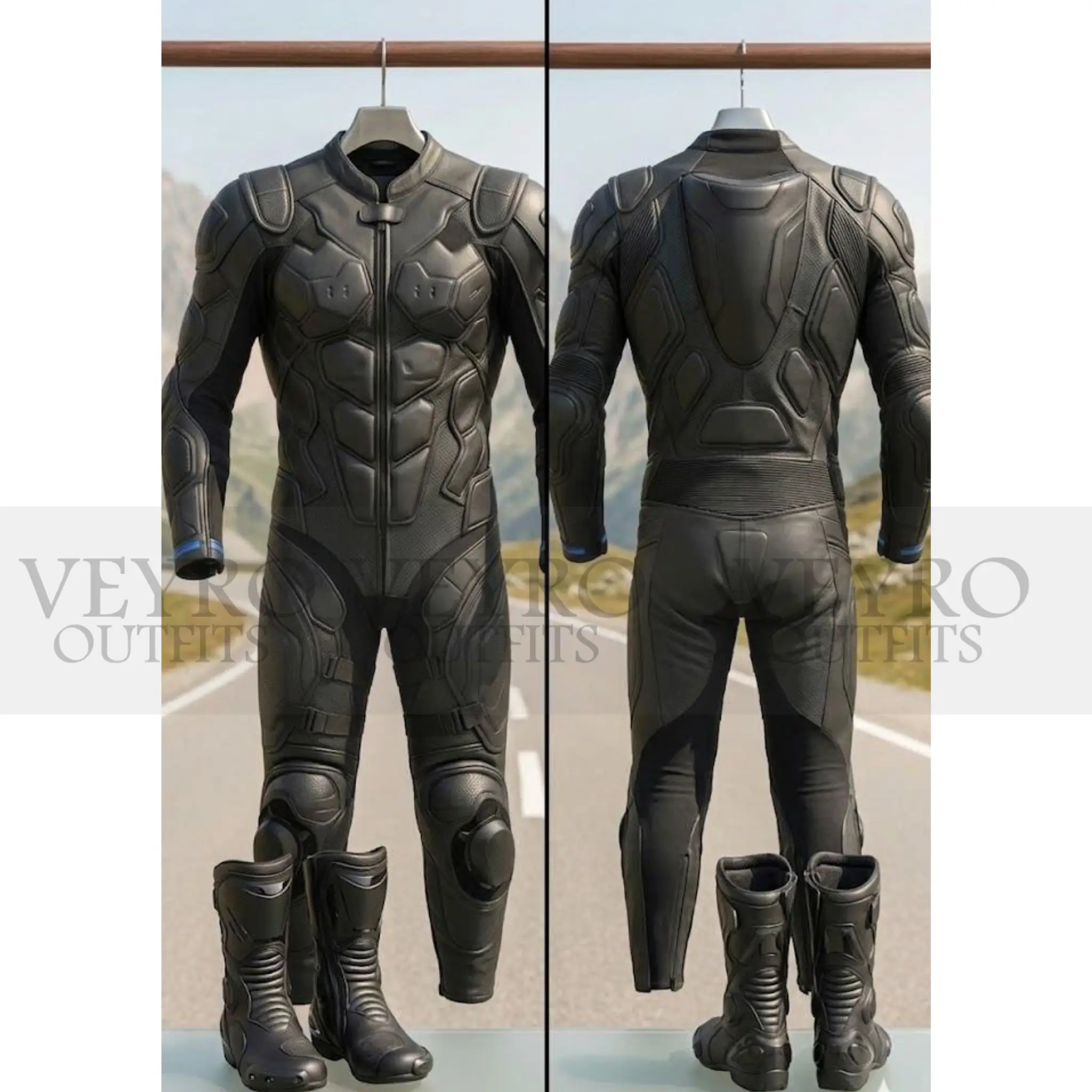 Men's Leather Motorcycle Racing Suit
