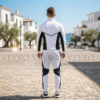 Men's Athletic Track Jacket - Stratus Air Full-Zip White & Black