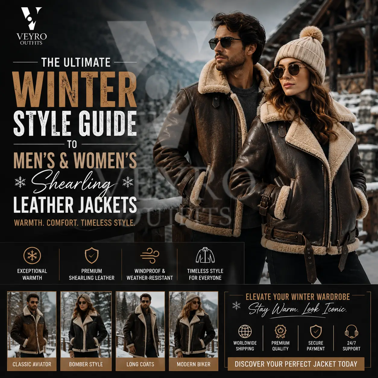 The Ultimate Winter Style Guide to Men’s & Women’s Shearling Leather Jackets