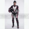 Women's leather racing suit with knee sliders