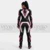 Women's leather racing suit with knee sliders