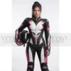Women's leather racing suit with knee sliders