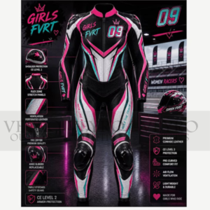 Women's motorcycle racing suit with CE armor