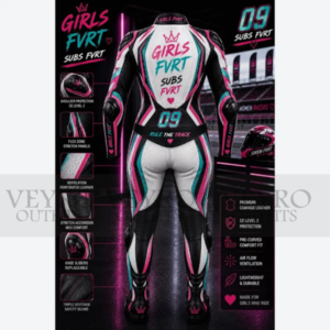 Women's motorcycle racing suit with CE armor