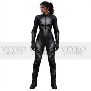 women's skull leather racing suit
