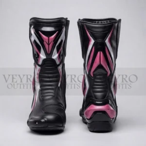 Women's pink leather racing suit