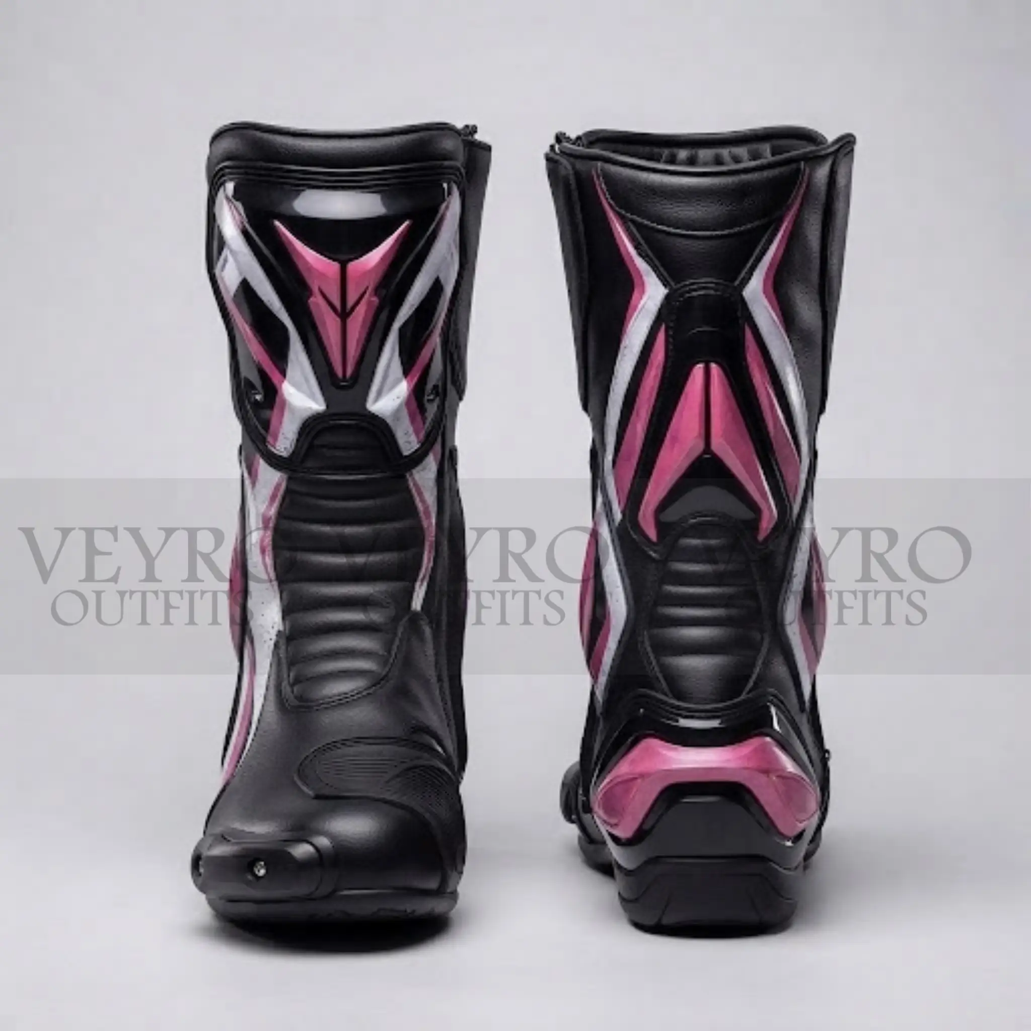Women's pink leather racing suit