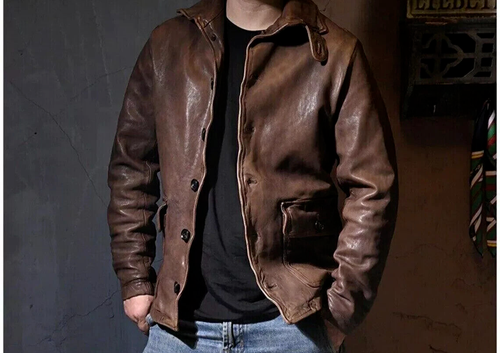 vintage motorcycle leather jacket men