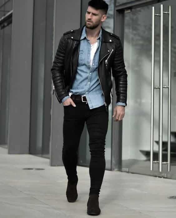 mens quilted leather jacket
