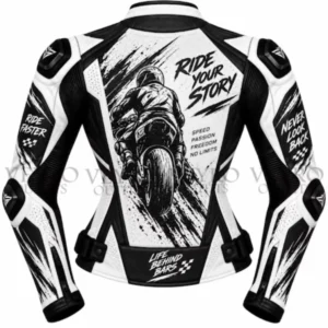 Motorcycle jacket with text