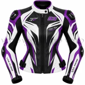 Purple racing jacket front