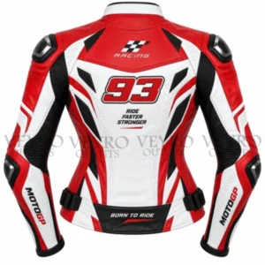 Red MotoGP racing jacket back