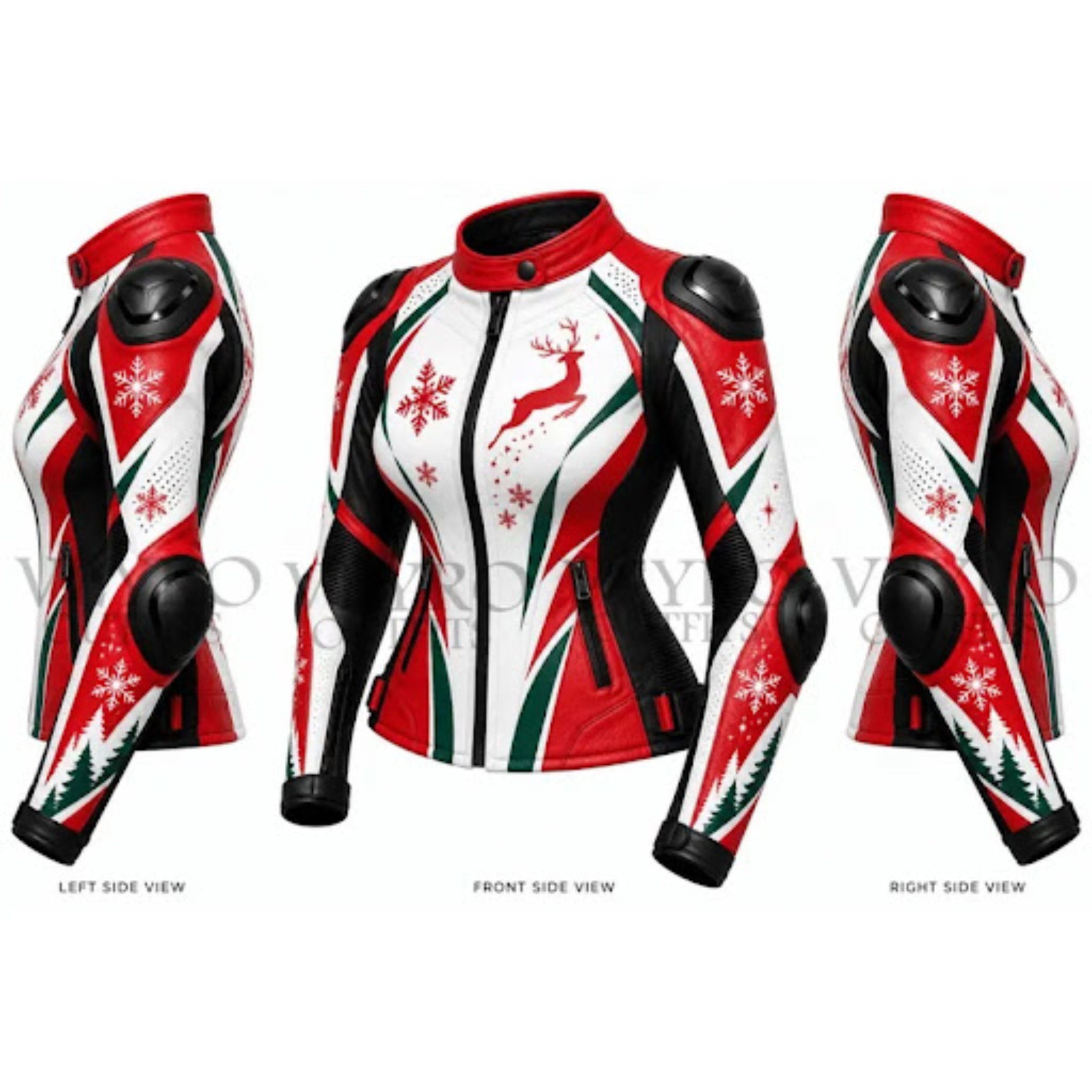 women's christmas leather motorcycle jacket