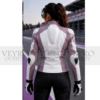 women's dual-tone leather racing jacket