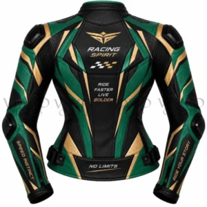 Women's Leather Motorcycle Jacket with Armor