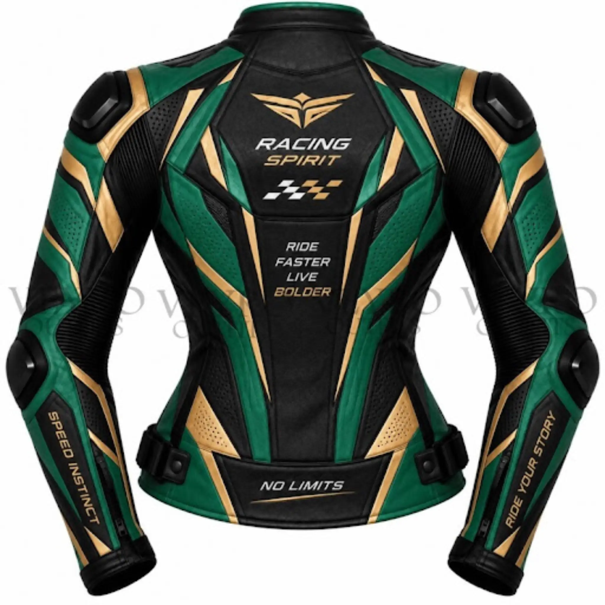 Women's Leather Motorcycle Jacket with Armor