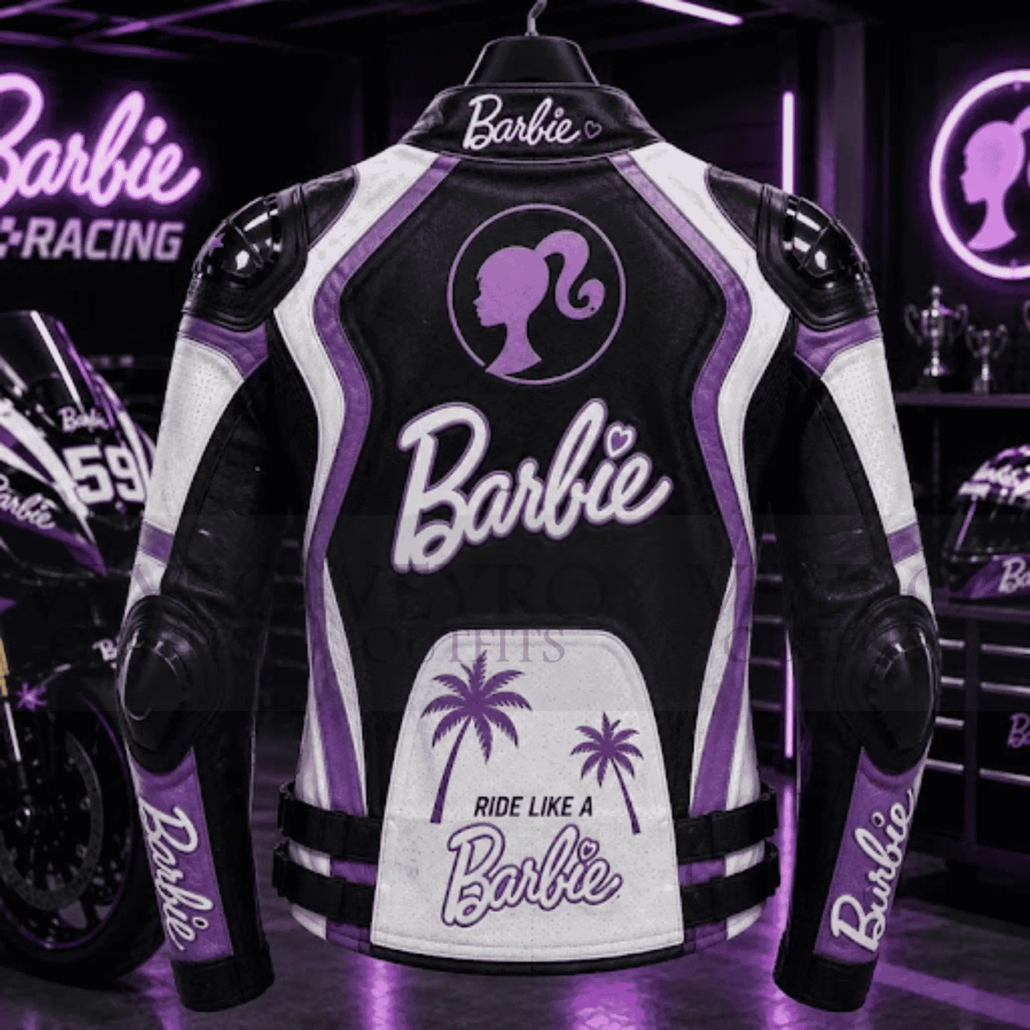 Barbie racing leather jacket