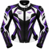 Women's Purple and Black Leather Jacket