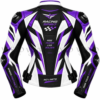 Women's Purple and Black Leather Jacket