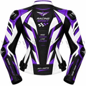 Women's Purple and Black Leather Jacket