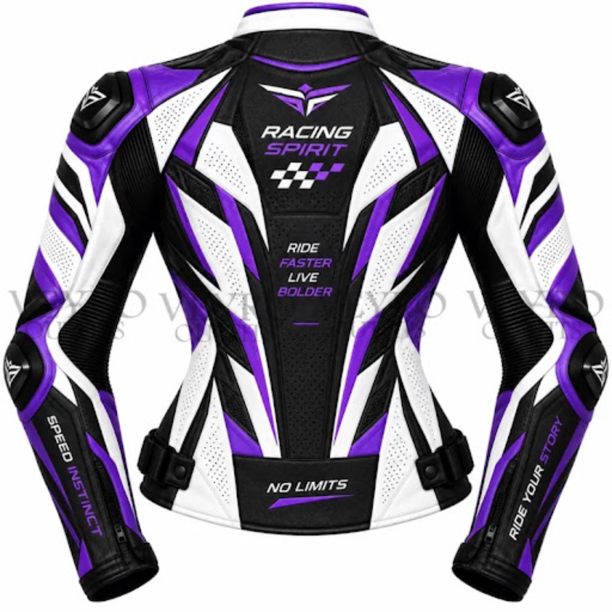 Women's Purple and Black Leather Jacket