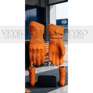 Orange racing suit leather