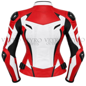 Women's leather motorcycle jacket